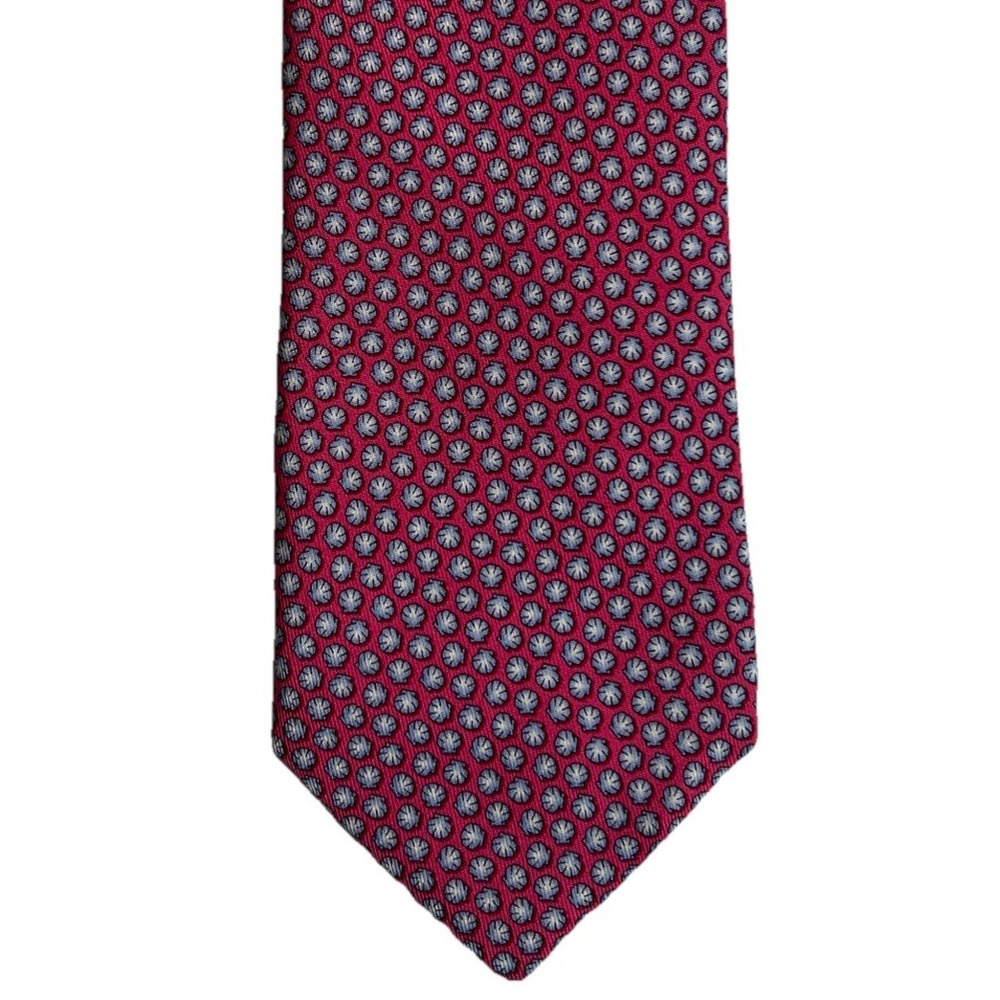 Vineyard Vines Sea Shells Tie 100% Silk Hand Made in‎ U.S.A. Pink Blue EUC